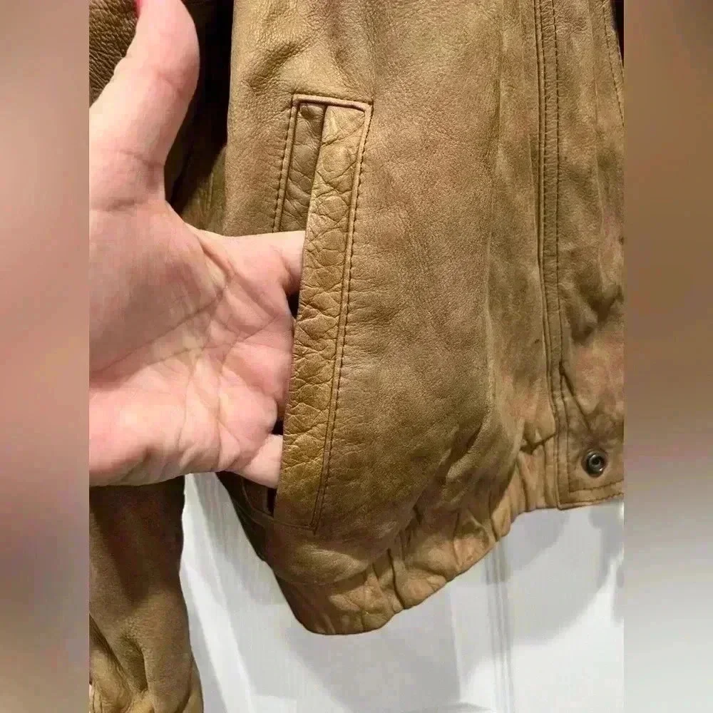 NZO New Zealand Outback brown Leather bomber jacket
